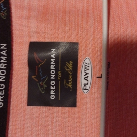MEN'S Greg Norman PlayDry Polo. L. Washed Orange. - Picture 4 of 5